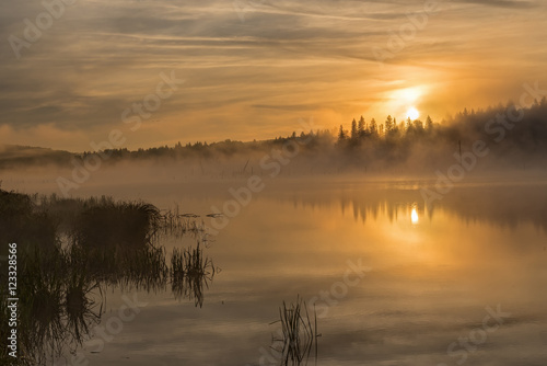 lake sunrise fog golden © Iri_sha