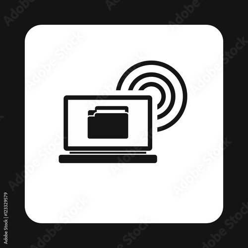 Wallpaper Mural Distribution of files over internet icon in simple style isolated on white background. Online symbol Torontodigital.ca