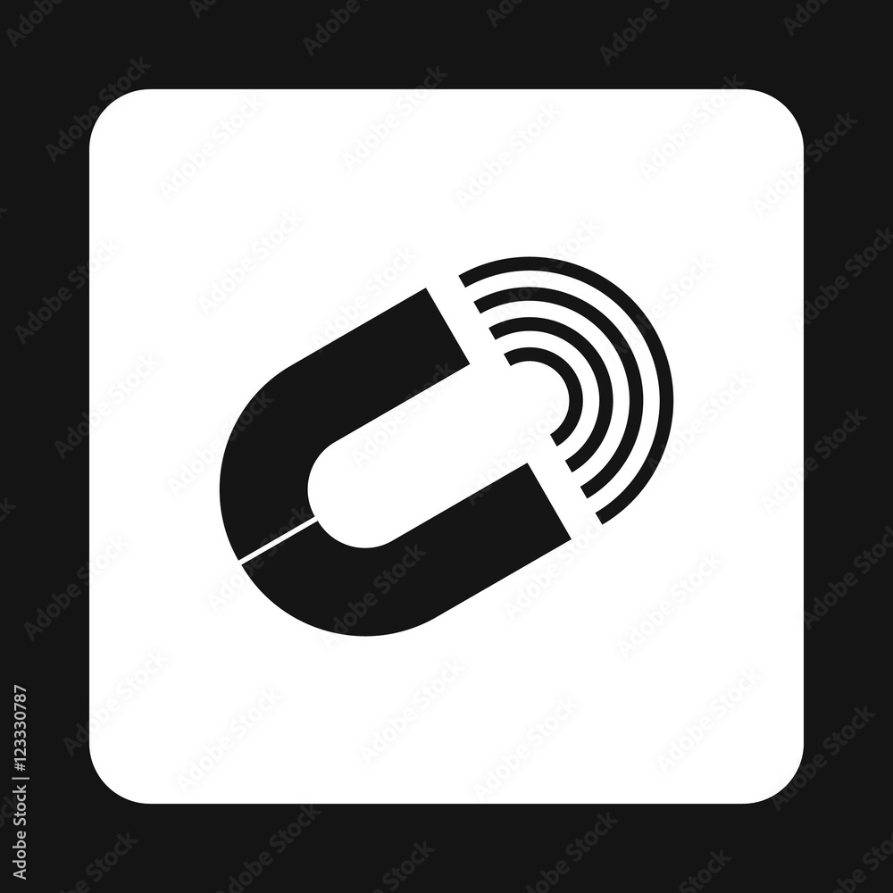 Horseshoe magnet icon in simple style on a white background Horseshoe magnet icon in simple style on a white background
