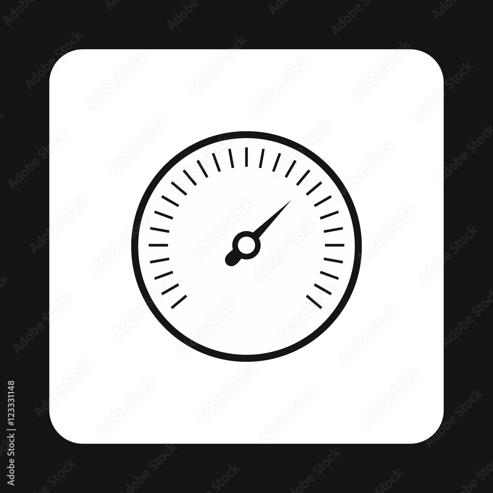 Car speedometer icon in simple style on a white background Car speedometer icon in simple style on a white background