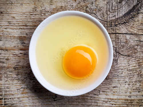 Bowl of egg yolk from above