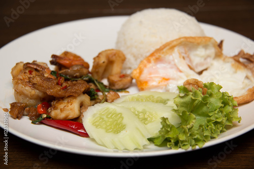 Thai spicy seafood style with rice