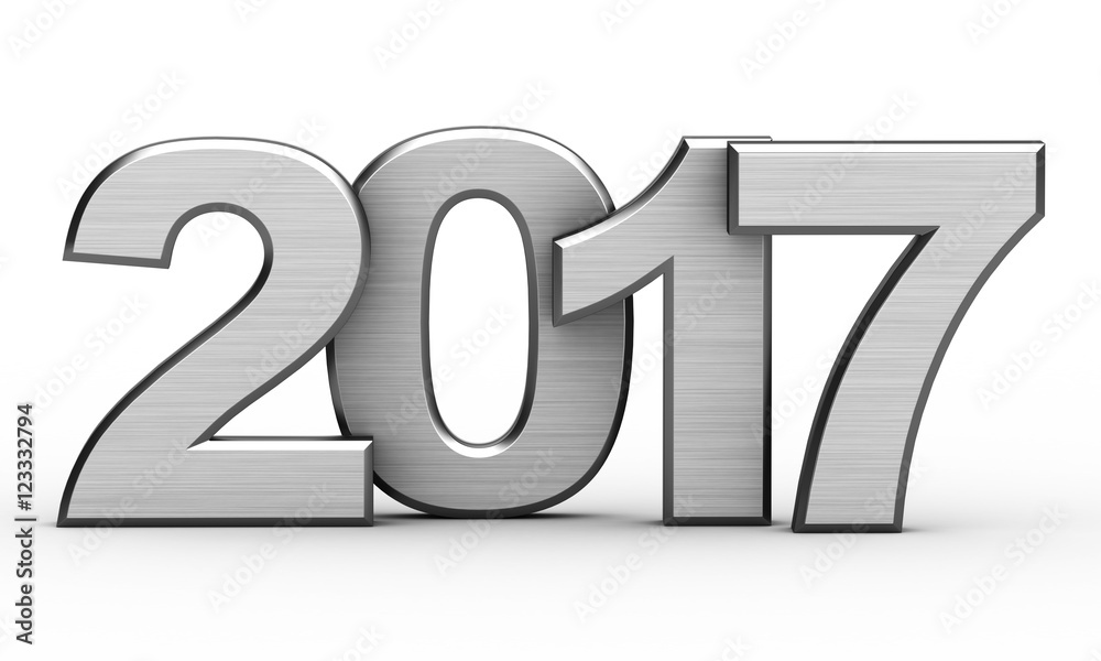 3d rendering new year 2017 isolated over white background. 3d rendering new year 2017 isolated over white background.