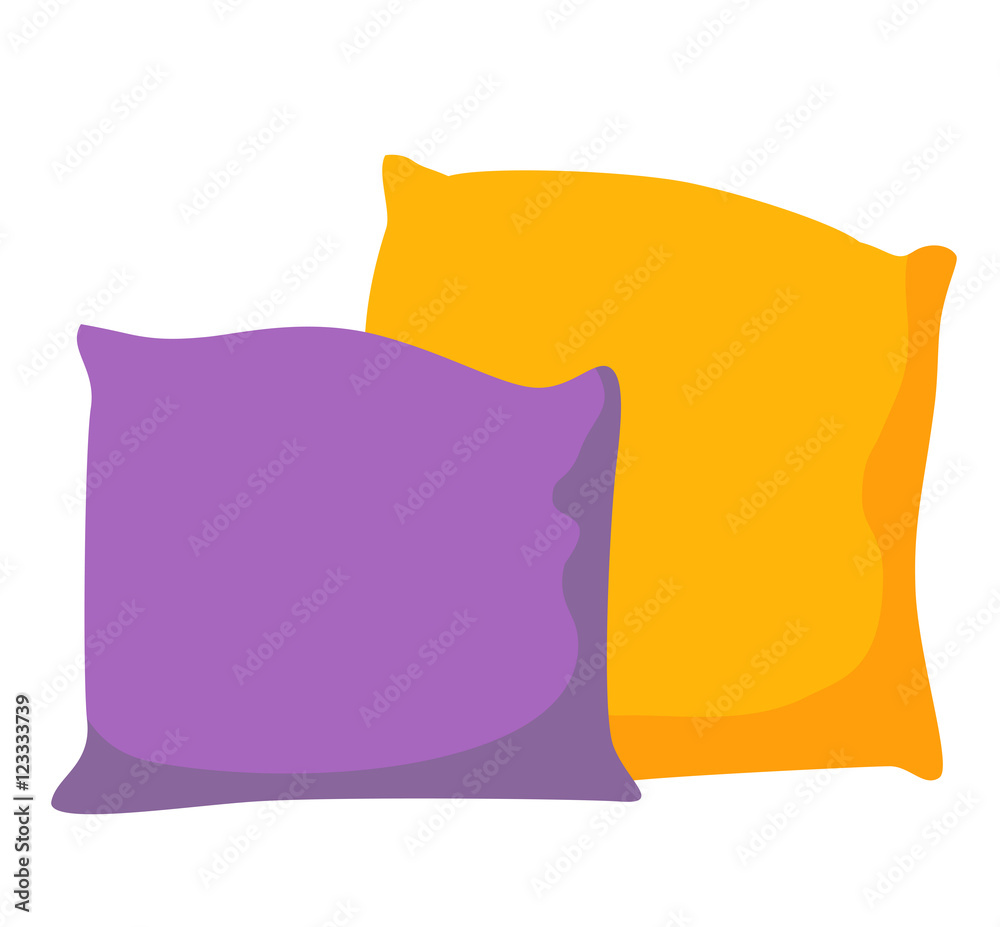 Flat design pillow icon vector illustration Flat design pillow icon vector illustration