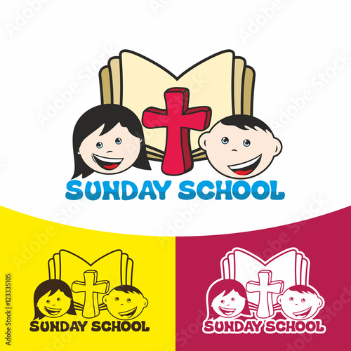 Logo Sunday school. Christian symbols. The Church of Jesus Christ.