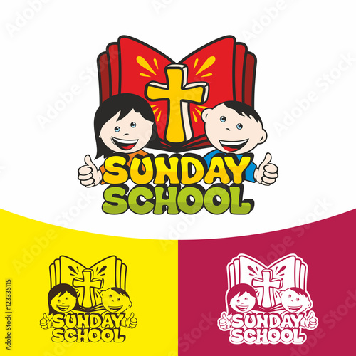 Logo Sunday school. Christian symbols. The Church of Jesus Christ.
