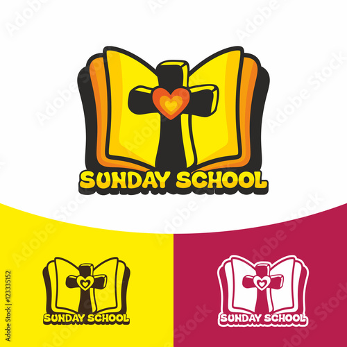 Logo Sunday school. Christian symbols. The Church of Jesus Christ.