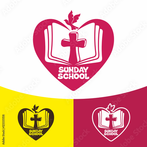 Logo Sunday school. Christian symbols. The Church of Jesus Christ.