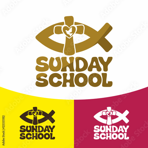 Logo Sunday school. Christian symbols. The Church of Jesus Christ.