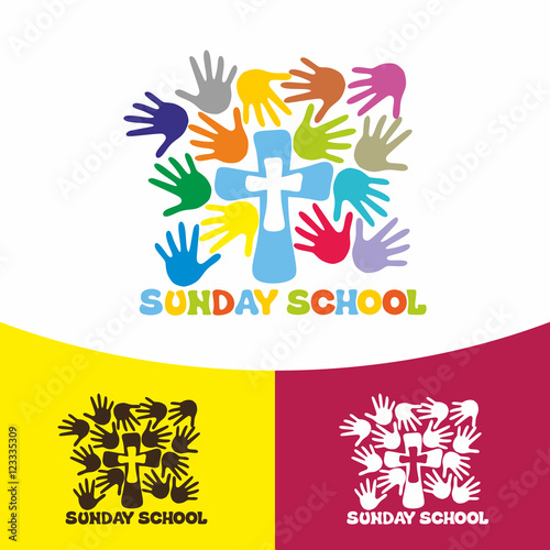 Logo Sunday school. Christian symbols. The Church of Jesus Christ.