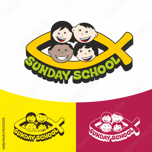 Logo Sunday school. Christian symbols. The Church of Jesus Christ.