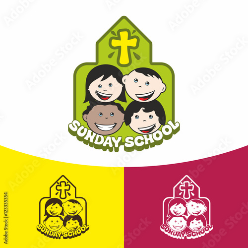 Logo Sunday school. Christian symbols. The Church of Jesus Christ.