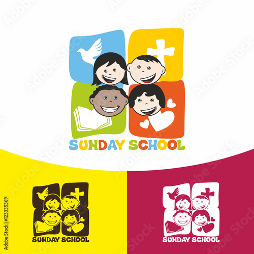 Logo Sunday school. Christian symbols. The Church of Jesus Christ.