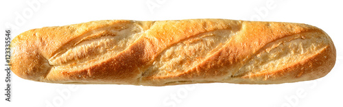 French bread baguette oven baked to perfection. Isolated on white.