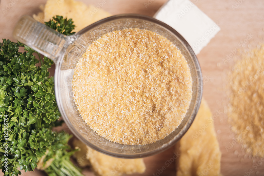 Corn flour in a glass Corn flour in a glass