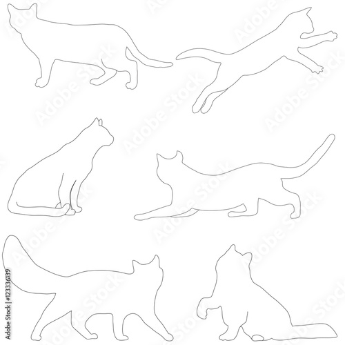 Cats collection - vector silhouette