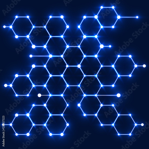 Honeycomb networks. Technology background. Abstract connecting structure