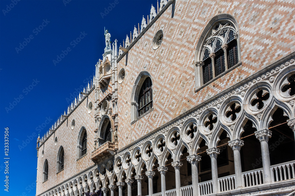 Doge Palace (Palazzo Ducale, 1340) in Venice. Veneto, Italy.