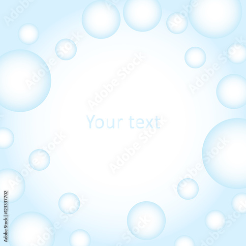 Cute background of blue bubbles for text