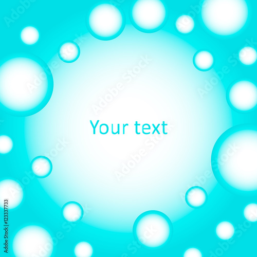 Cute background of blue bubbles for text