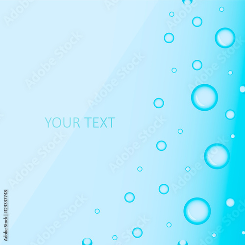 Cute background of blue bubbles for text