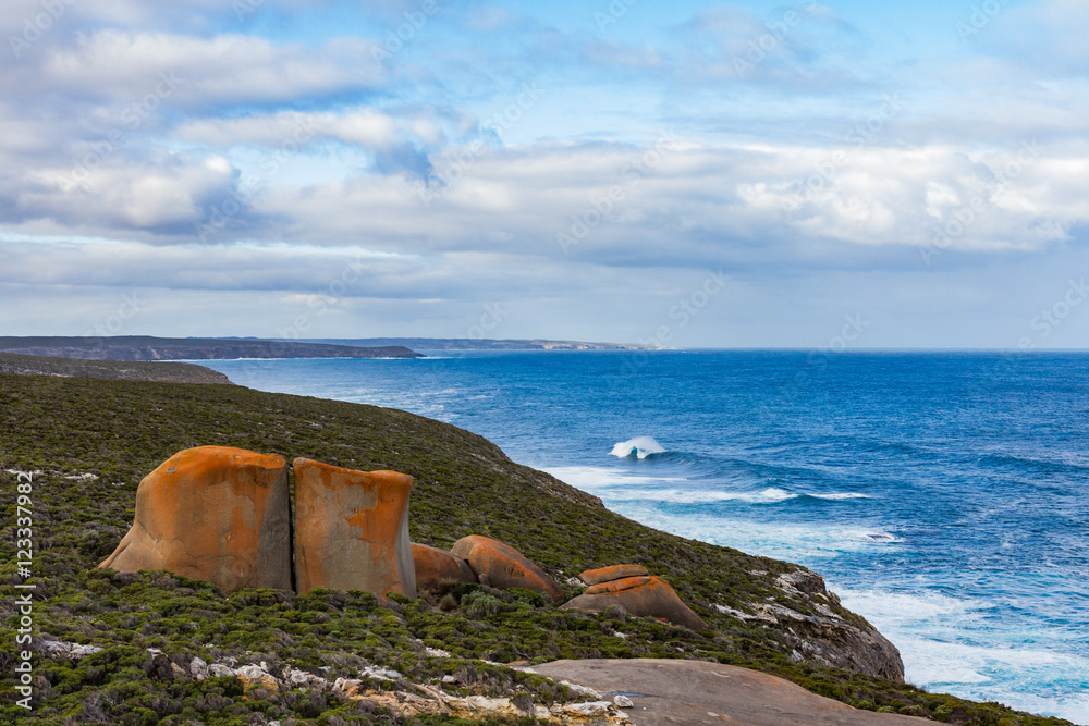 Fototapeta premium Stormy Sea with clouds in Australia, Kangaroo Island