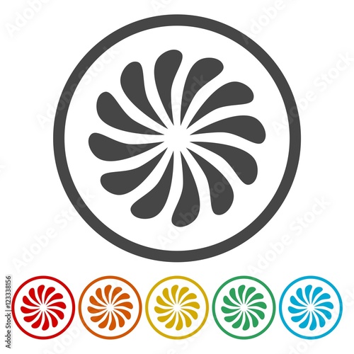 Abstract flower vector circle logotype set