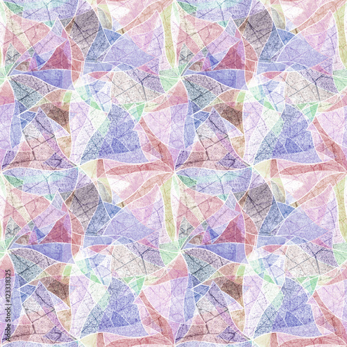 Seamless grunge background, mosaic, kaleidoscopic brightly multicolored pattern, stained glass.