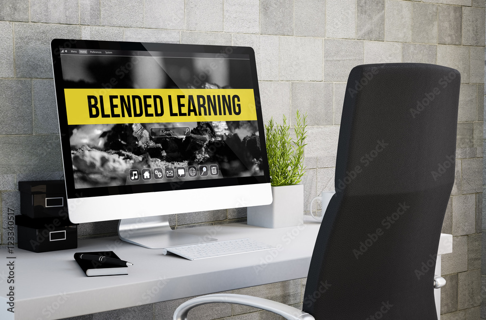 industrial workspace blended learning - obrazy, fototapety, plakaty 