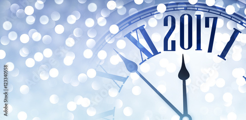 2017 shining banner with clock.