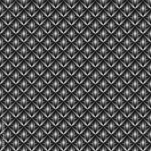 Grey rhombuses and crystals. Seamless pattern. Can be used for wallpaper, fabric, wrapping paper.