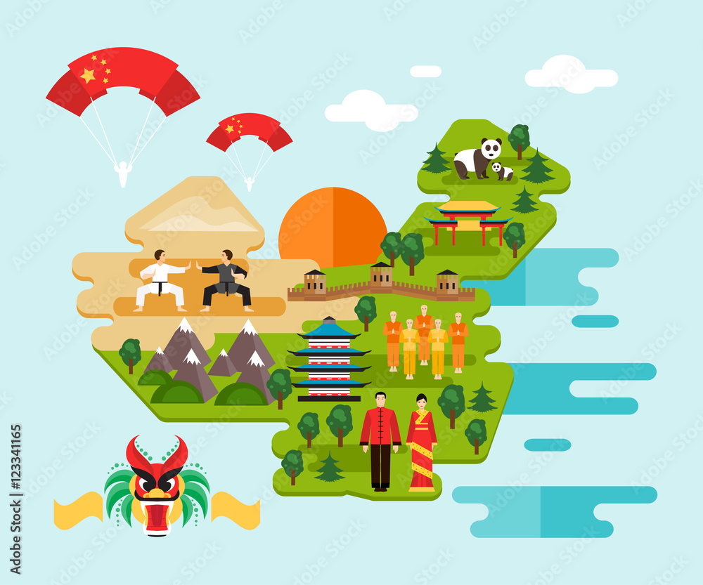 Infographics about China. Vector illustration Infographics about China. Vector illustration