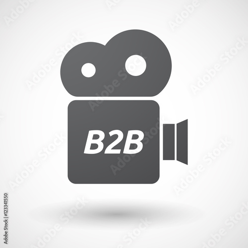 Isolated film camera icon with    the text B2B