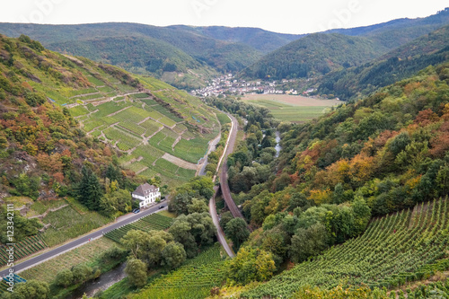 View over the Village of Mayschoss in Ahr Valley, Germany 