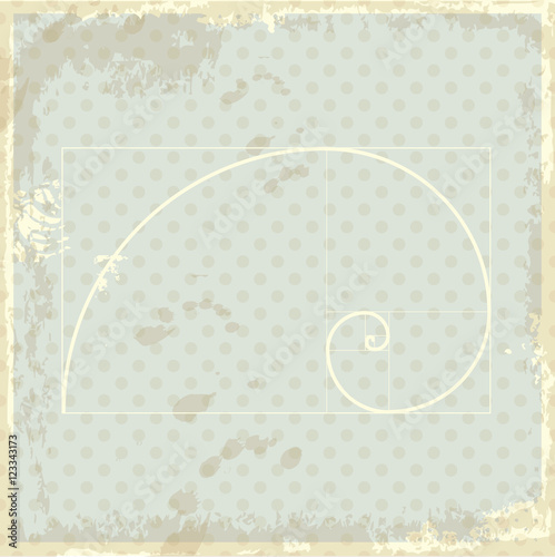 Golden ration presented on old background paper design. Golden p
