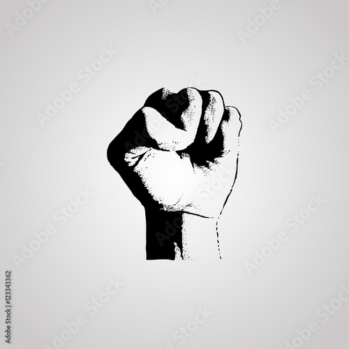 Fist black and white style.