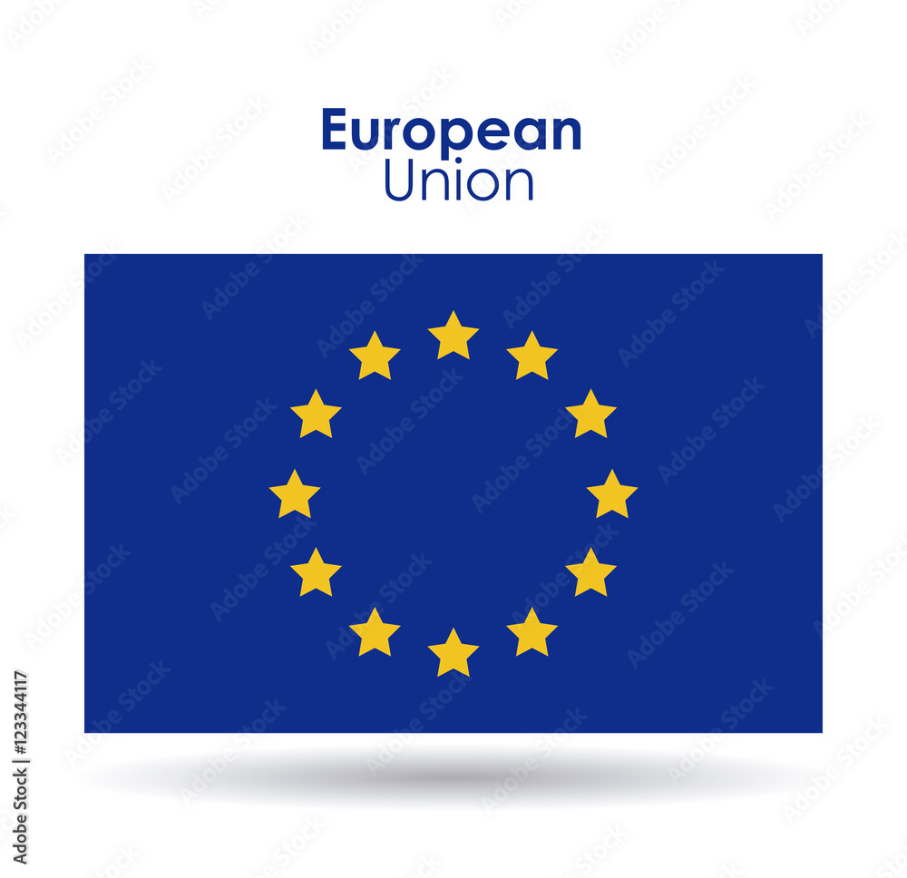 European union flag icon. Europe nation and government theme. Colorful design. Vector illustration European union flag icon. Europe nation and government theme. Colorful design. Vector illustration