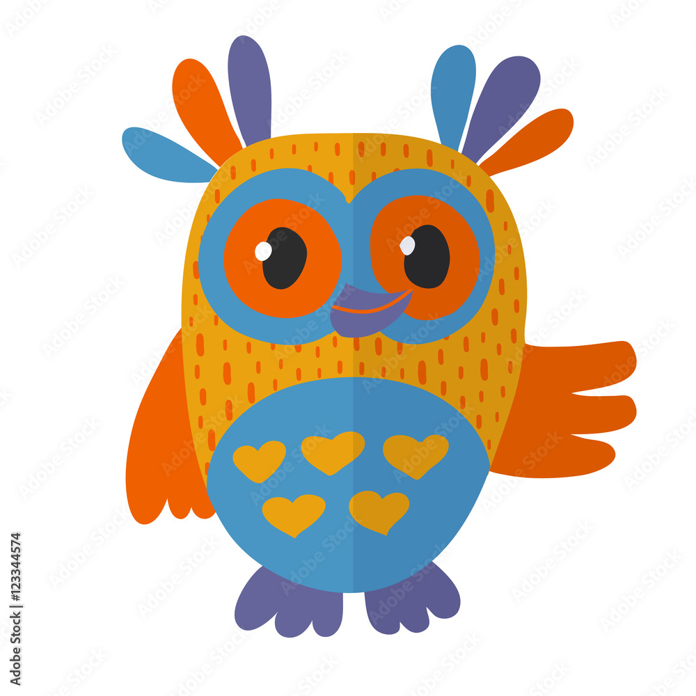 Vector image of cute owl for kindergarten Vector image of cute owl for kindergarten
