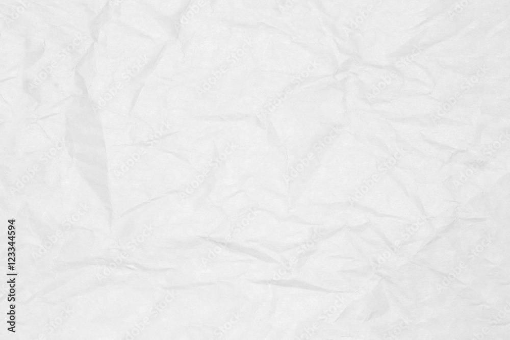 Crumpled white paper texture or paper background for design with