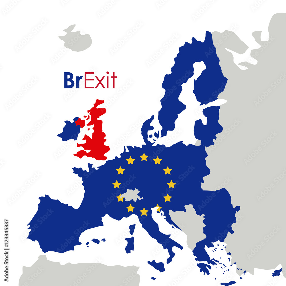 Obraz premium Brexit of the eruropean union icon. Europe nation and government theme. Colorful design. Vector illustration
