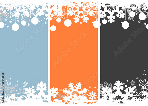 Set Of Winter Christmas Holiday Snowflakes Background