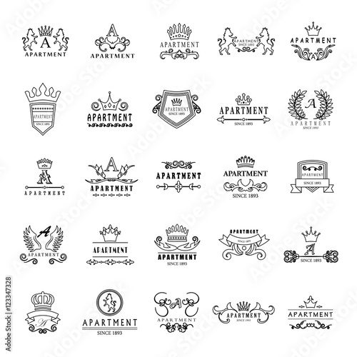 Apartment Logo Set - Isolated On A White Background - Vector Illustration, Graphic Design. For Web,Websites,Print,Presentation Templates,Mobile Applications And Promotional Materials