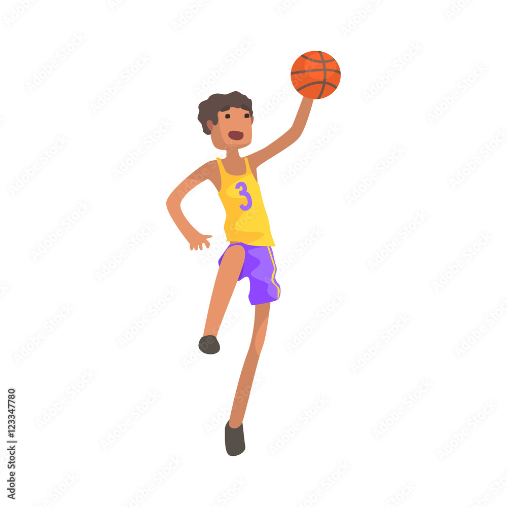 Basketball Player Jumping Action Sticker