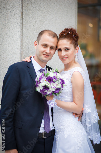 Young wedding couple enjoying romantic moments. Wedding celebrations. Love. Wedding. Bride and groom. Husband and wife.