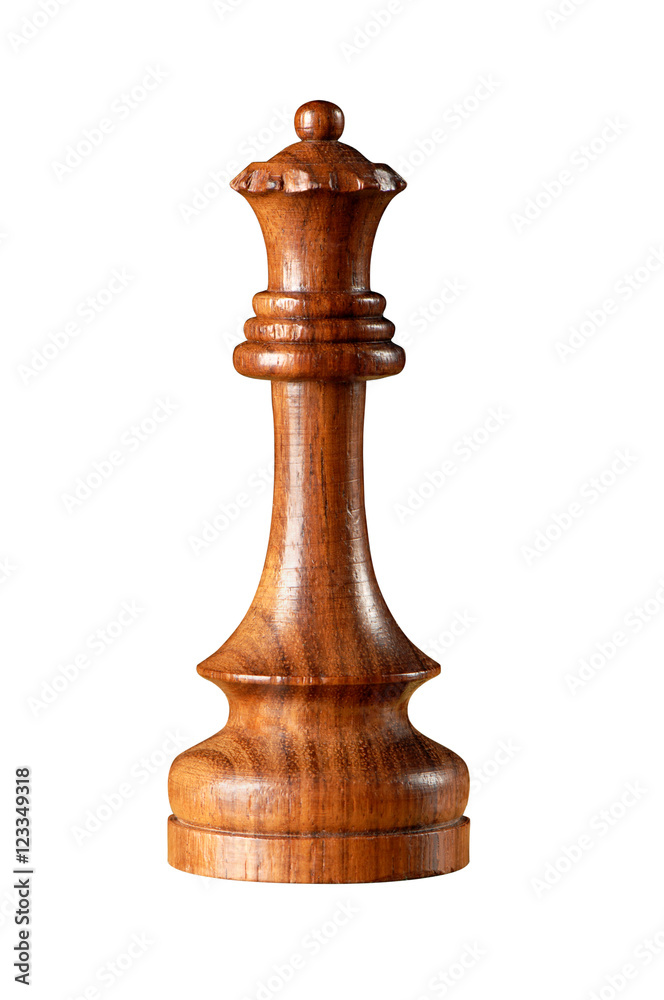 Black Queen chess piece isolated on white
