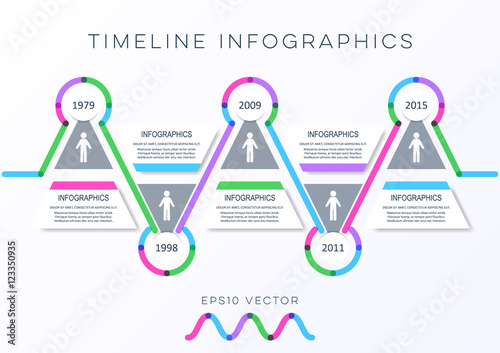 Modern timeline infographic vector design template