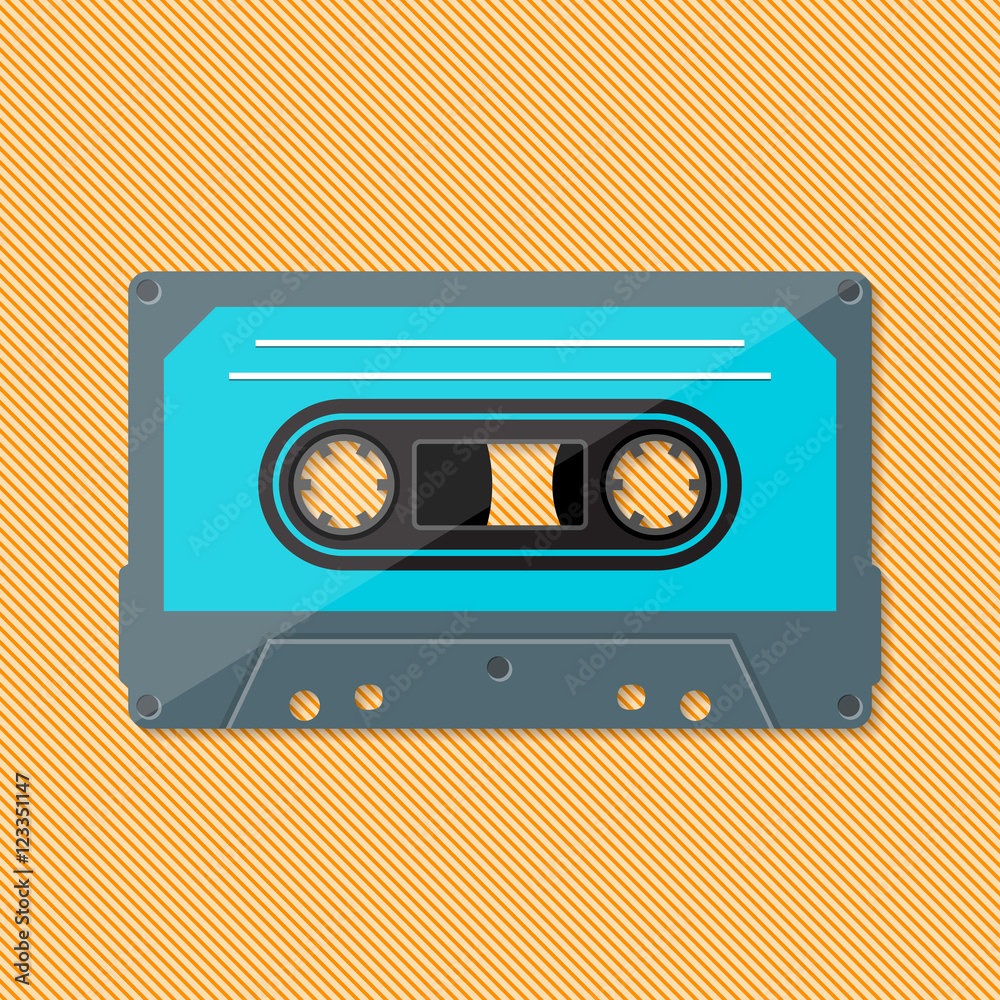 Fototapeta premium Single retro music compact cassette
