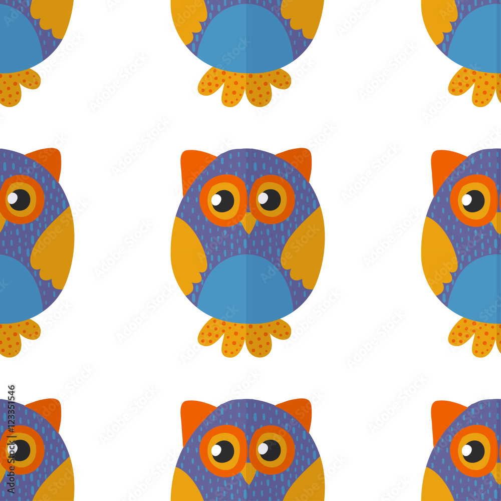 Seamsless pattern with cute owl Vector image Seamsless pattern with cute owl Vector image