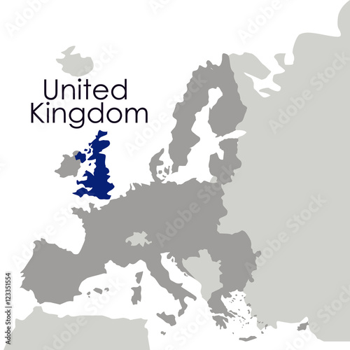 United kingdom map icon. Europe nation and government theme. Isolated design. Vector illustration