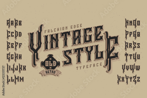 Vintage style font. Retro typeface named "Falchion Edge".